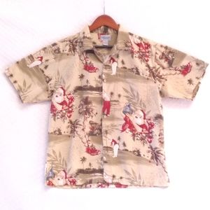Windham Pointe Santa Golfing Christmas Button Down